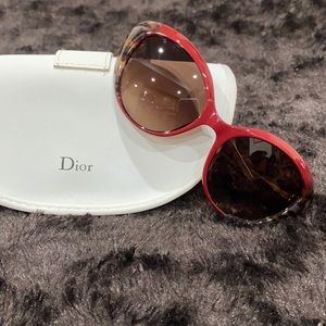 Christian Dior cat eye red panther sunglasses